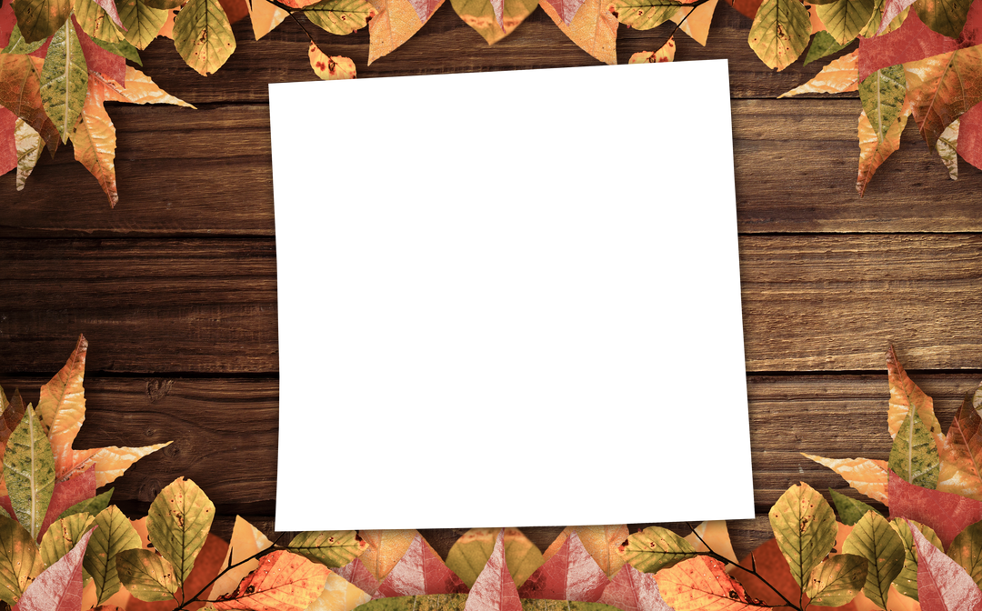 Transparent Frame with Autumn Leaves on Wooden Surface - Download Free Stock Images Pikwizard.com