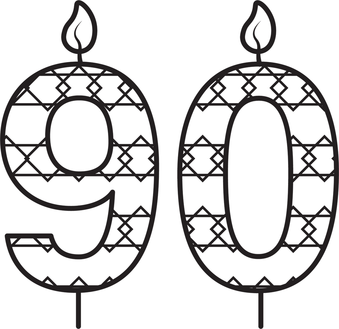 Black 90 Birthday Candle Vector on Transparent Background for Celebration - Download Free Stock Images Pikwizard.com