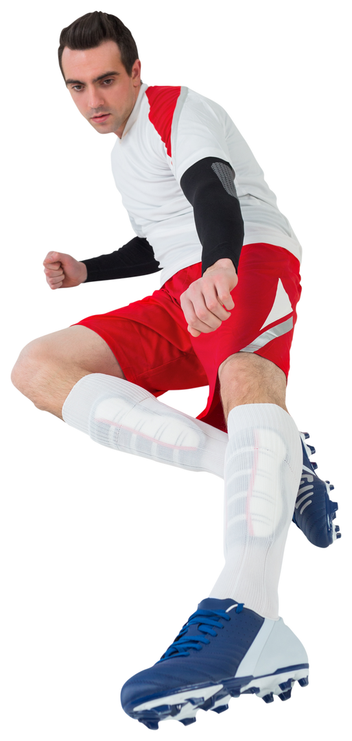 Competent Football Player Kicking in Action, Isolated on Transparent Background - Download Free Stock Images Pikwizard.com