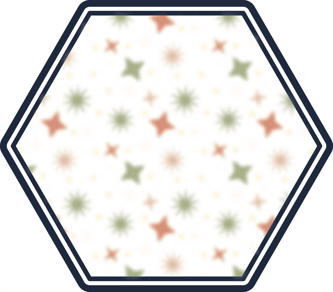 Transparent Hexagon with Artful Stars Pattern Illustration