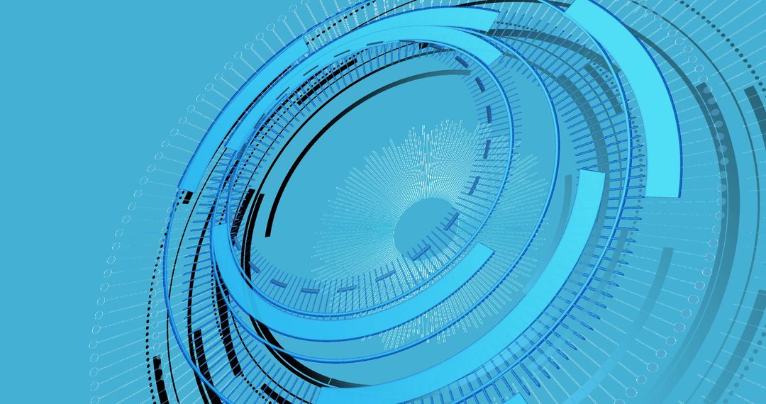 Digital Data Processing with Futuristic Blue Circle