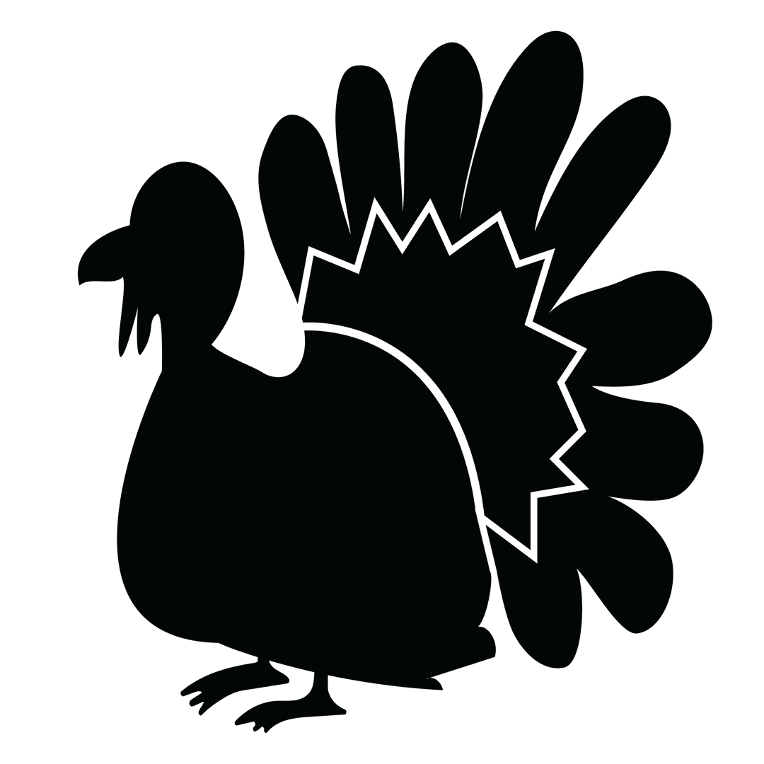 Transparent Turkey Silhouette for Thanksgiving Design