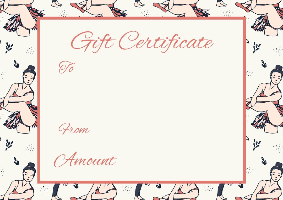 Elegant Ballerina-Themed Gift Certificate with Customizable Fields - Download Free Stock Templates Pikwizard.com