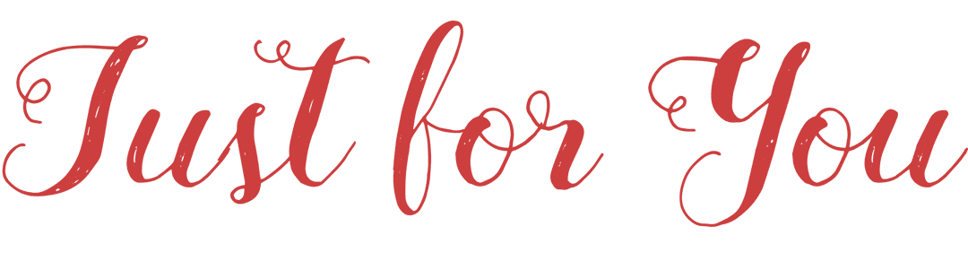 Red Just for You Text on Transparent Background for Valentine’s Day