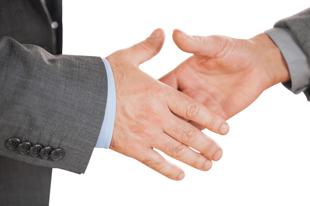 Transparent Business Handshake in Office Setting