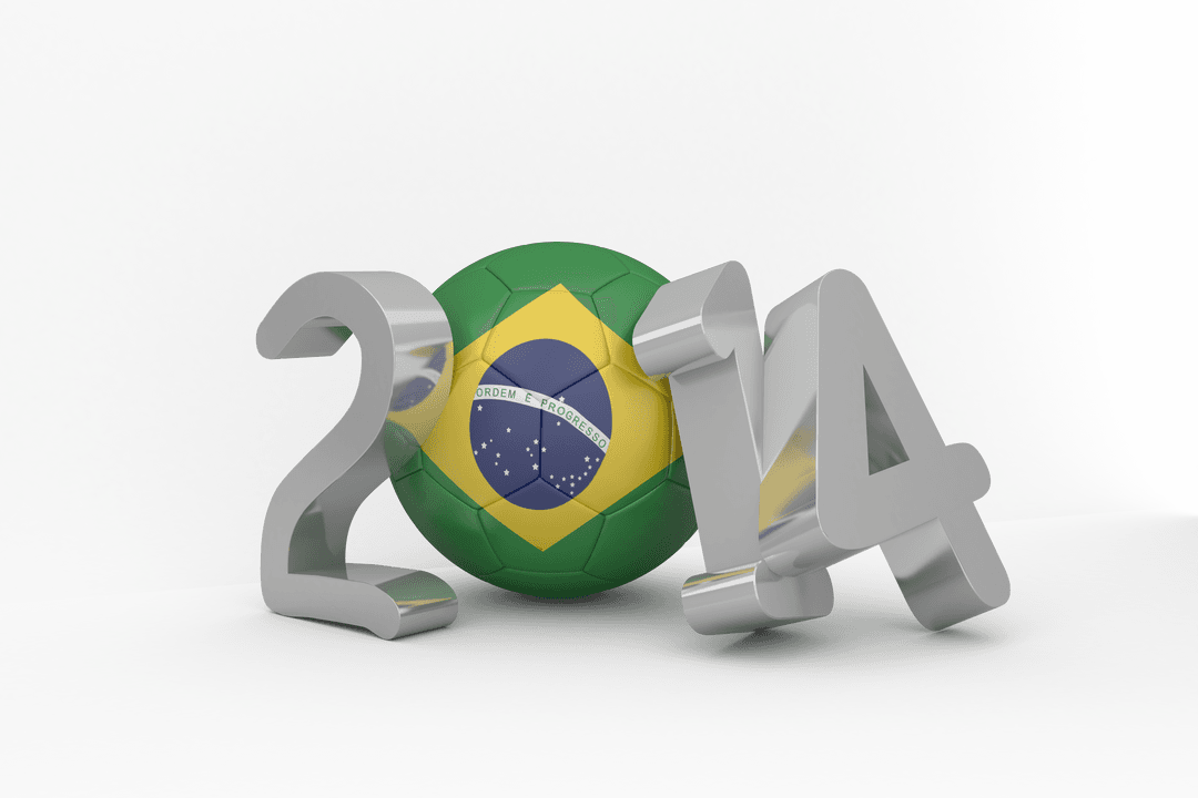 Brazil 2014 Soccer Ball with Transparent Numbers Design