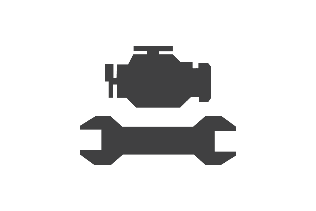 Transparent Engine and Wrench Vector Illustration for Mechanics