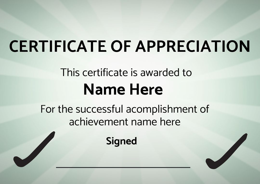 Classic Certificate of Appreciation Template - Download Free Stock Templates Pikwizard.com