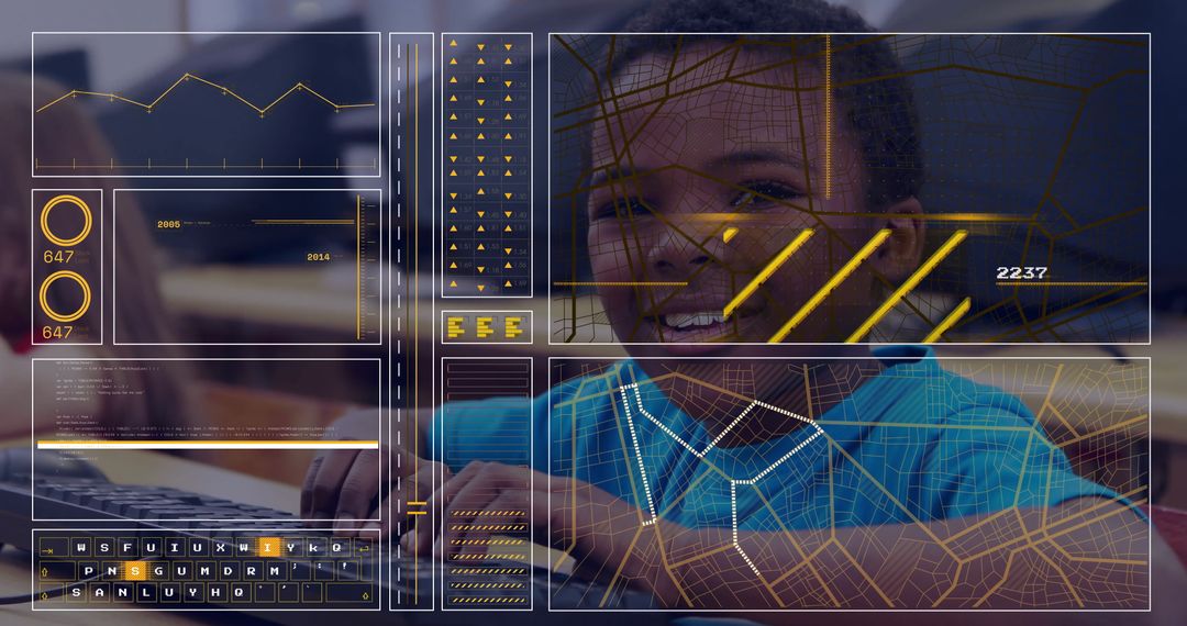 Innovative Learning: Boy Interacting with Technology in Classroom