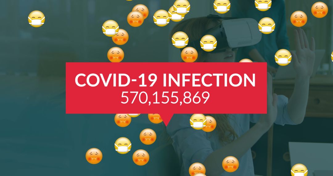 Digital Illustration Highlighting COVID-19 Statistics with Virtual Reality