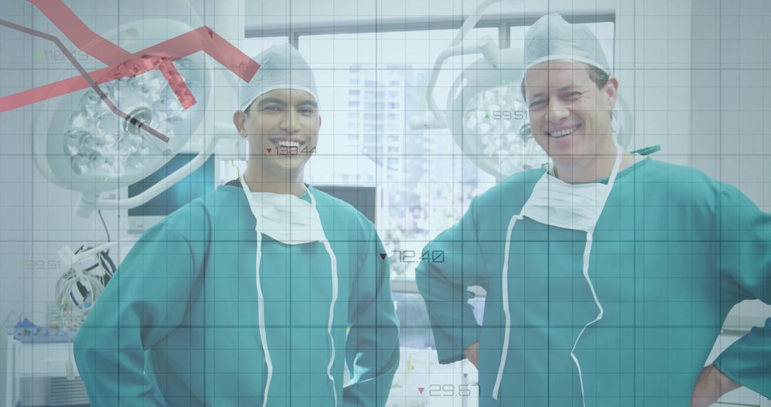 Diverse Surgeons Interacting with Digital Data Overlay in Operating Room