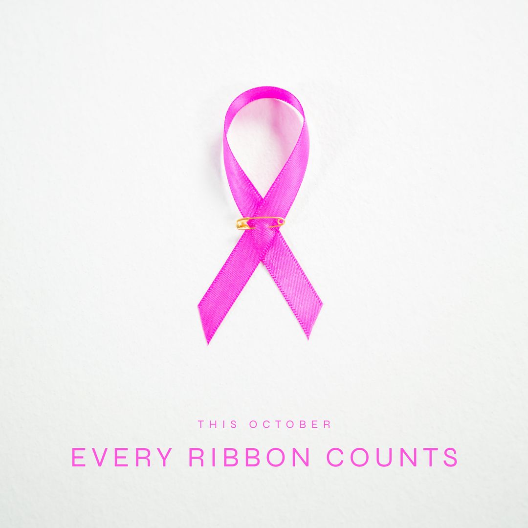 Pink Awareness Ribbon with Inspiring Every Ribbon Counts Text for Breast Cancer Awareness - Download Free Stock Templates Pikwizard.com