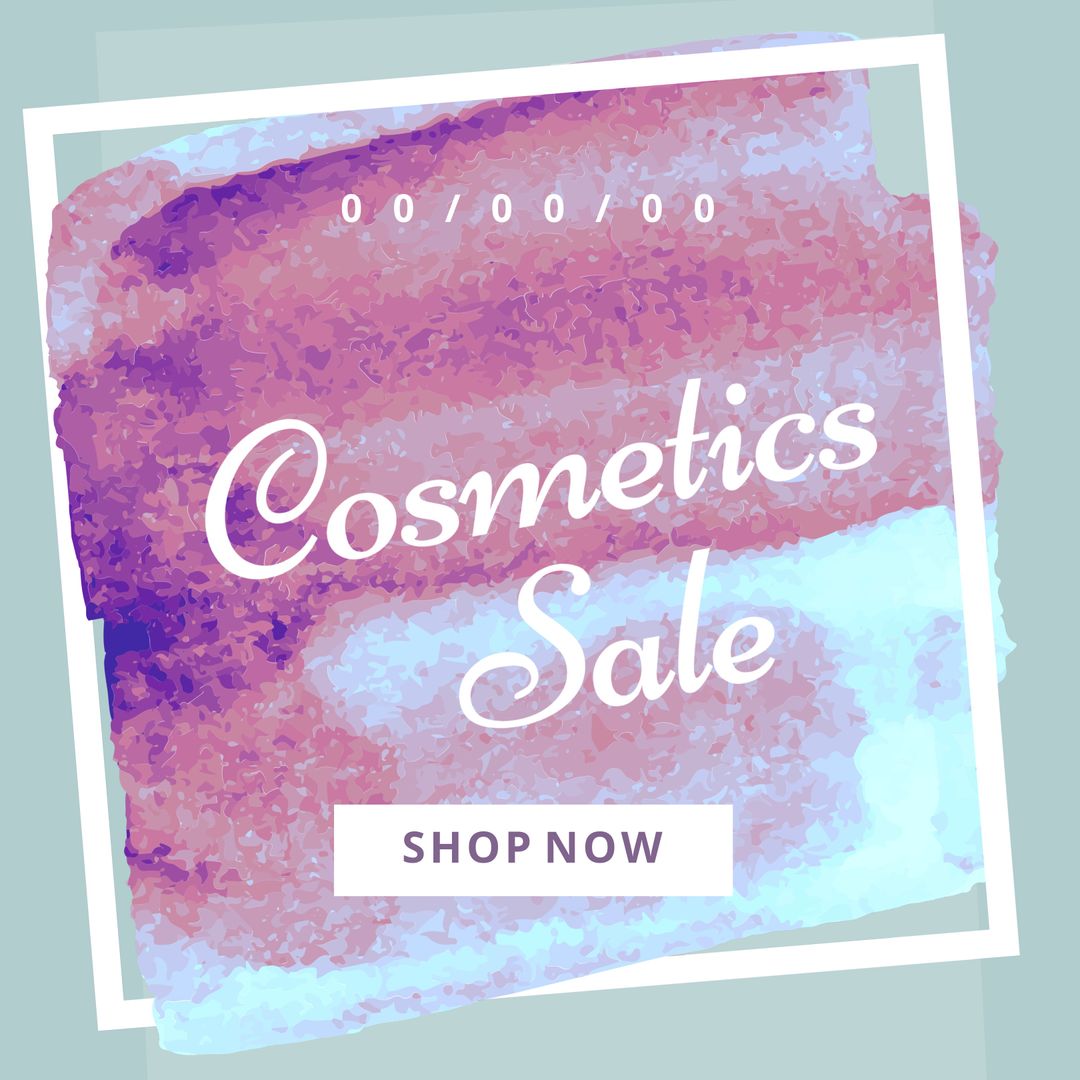 Elegant Watercolor Cosmetics Sale Announcement