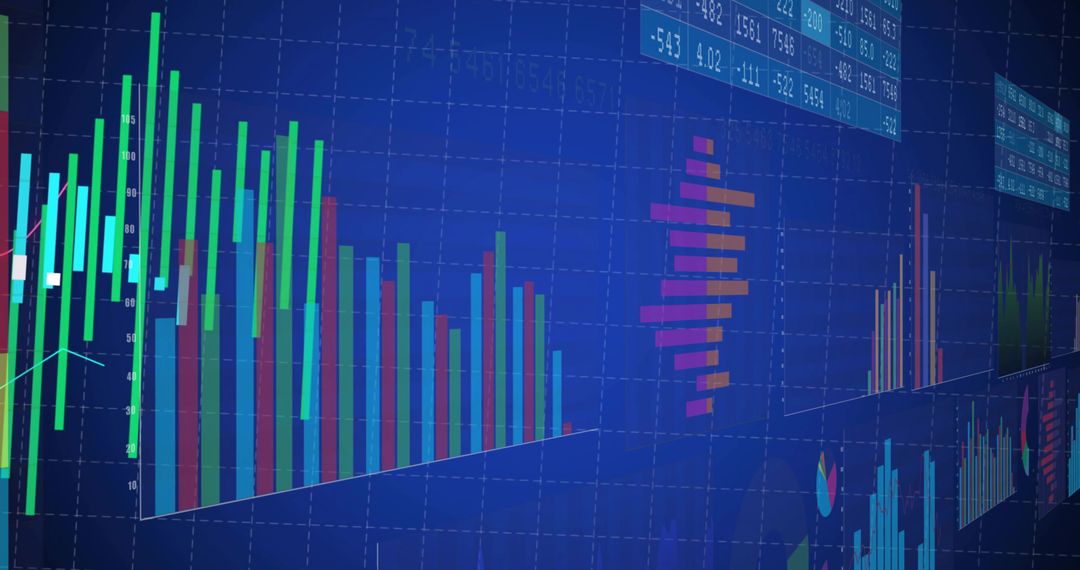 Dynamic Financial Analytics Interface with Colorful Data Visualizations