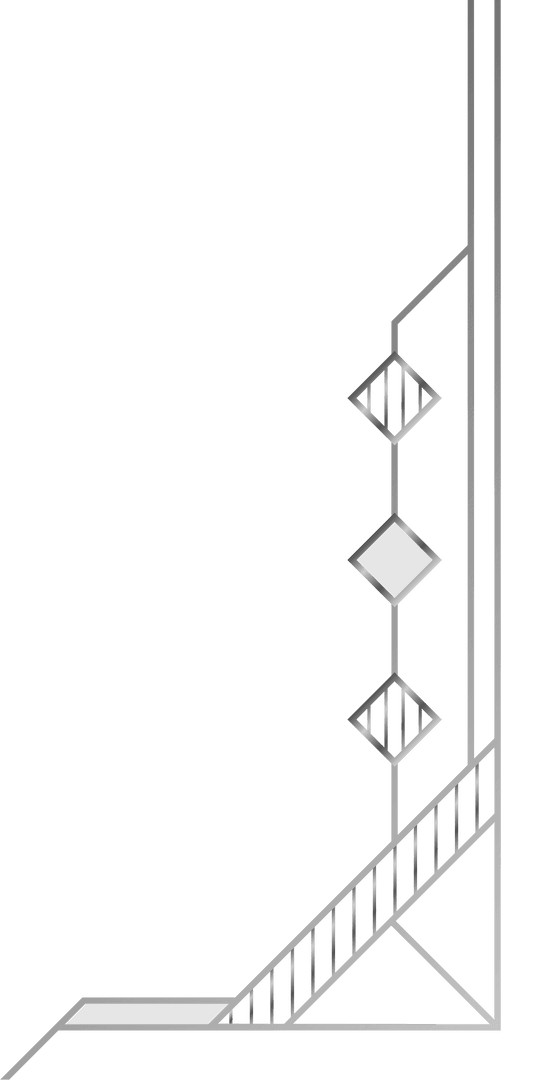 Elegant Art Deco Geometric Border on Transparent Background