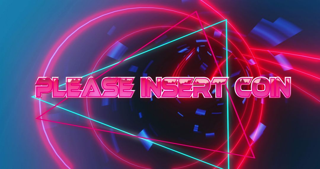 Retro Futuristic Please Insert Coin Arcade Theme