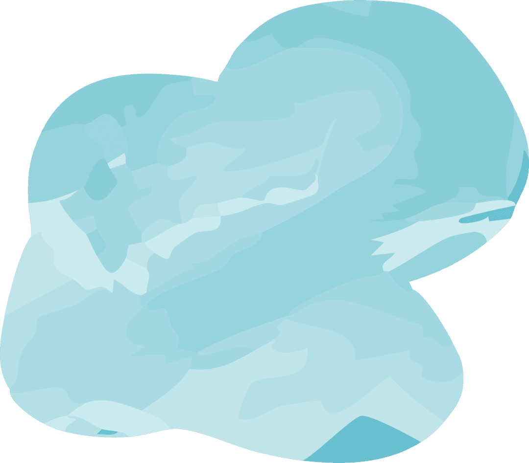 Abstract Fluid Blue Aqua Shapes on Transparent Background