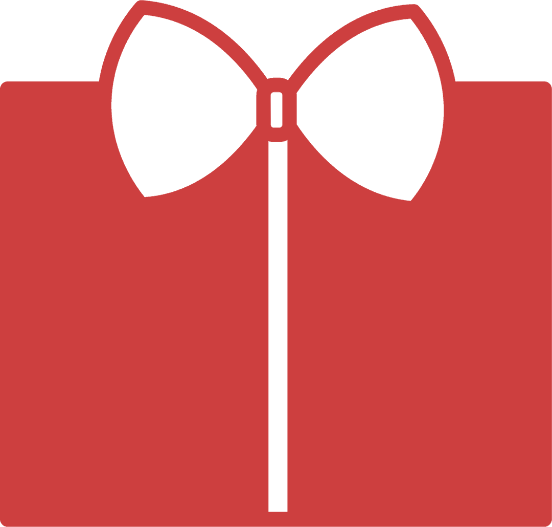 Red Gift Box Icon on Transparent Background for Celebrations
