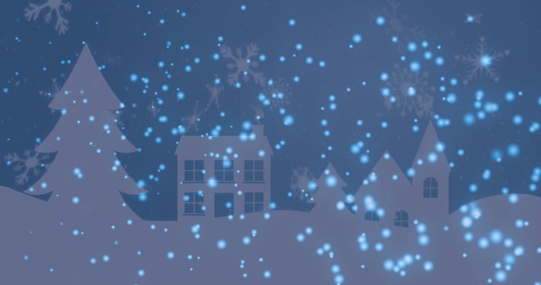 Winter Wonderland with Falling Snow and Christmas Trees