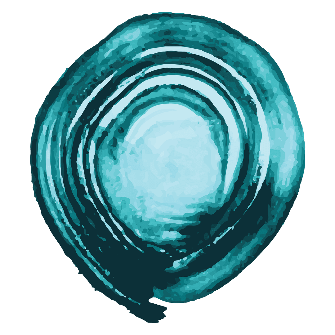 Abstract Blue Paint Circle on Transparent Background