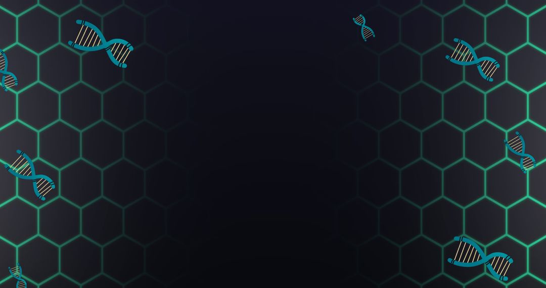 DNA Strand Pattern on Hexagonal Science Background