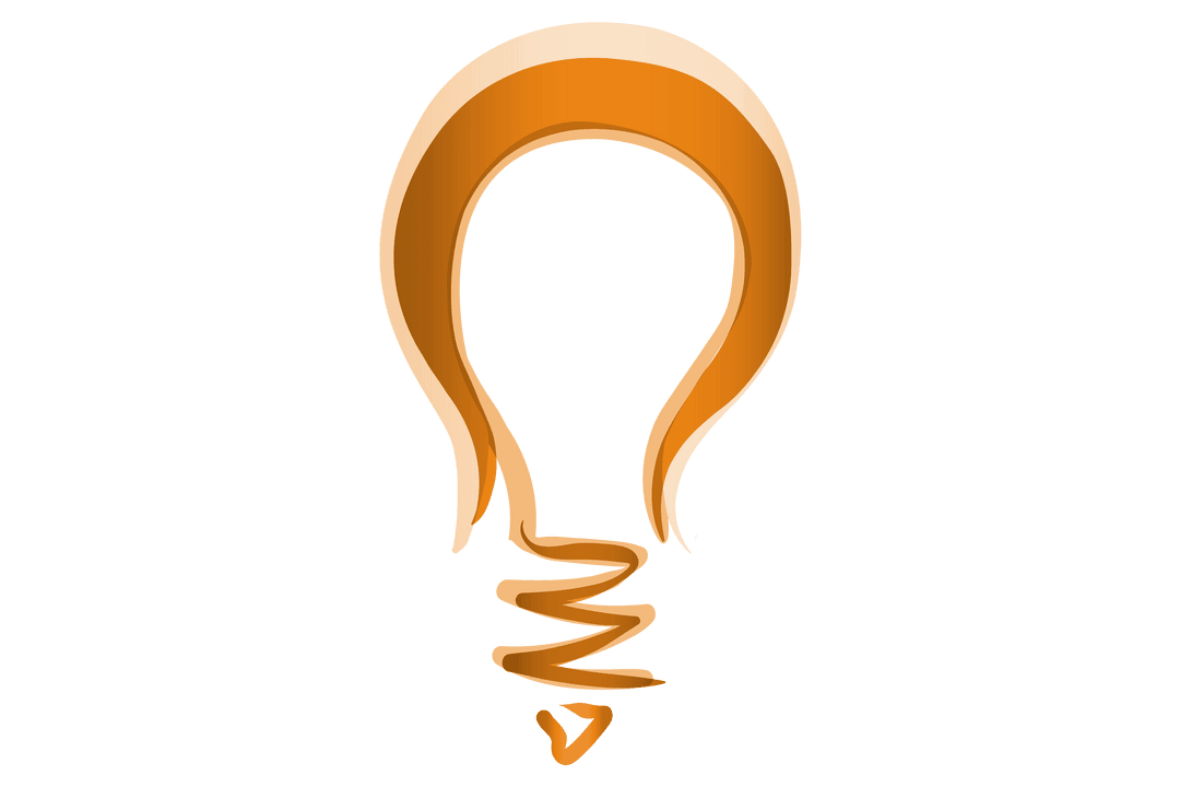 Creative Abstract Lightbulb Icon on Transparent Background
