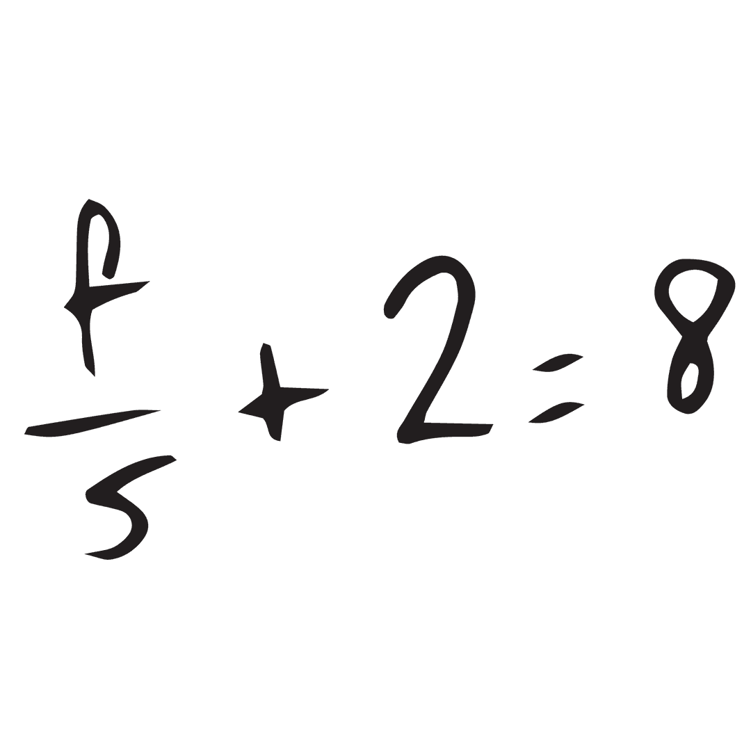 Cut-out of Digital Mathematical Equation on Transparent Background