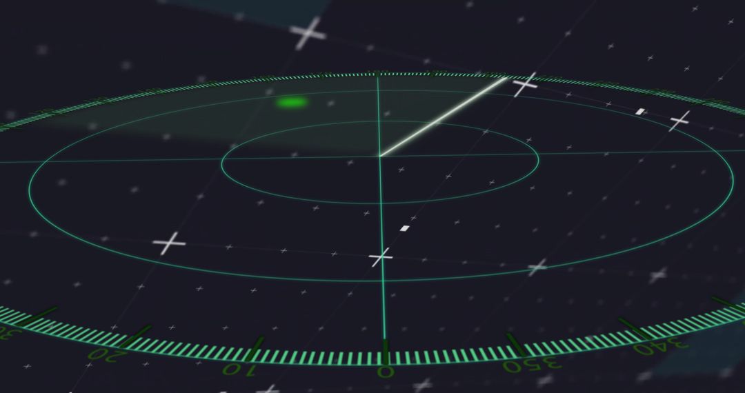 Futuristic Radar Screen Interface Displaying Active Scan