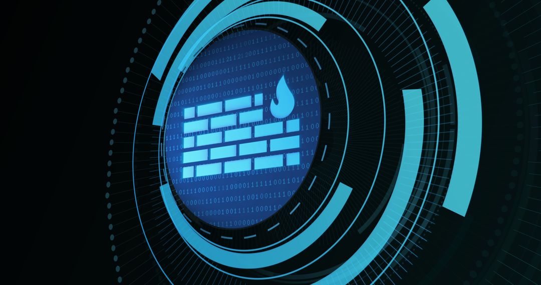 Digital Firewall Showing Virtual Security Concept