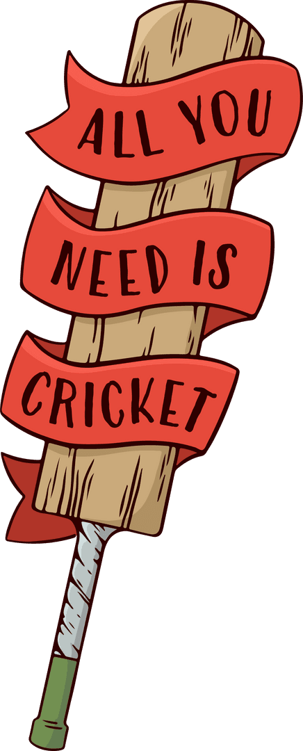 Cricket Enthusiast Quote on Transparent Background