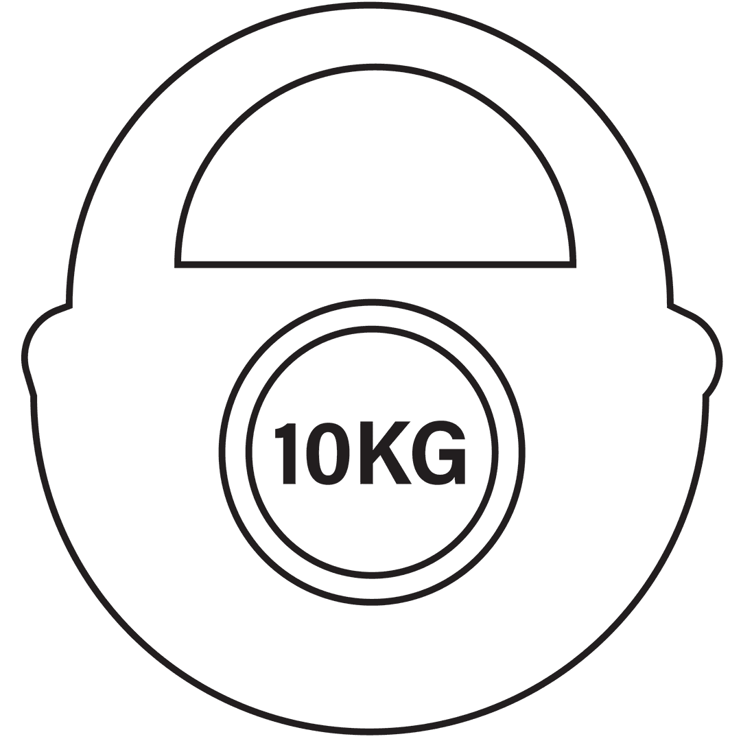 Dumbbell Illustration with 10KG Text on Transparent Background