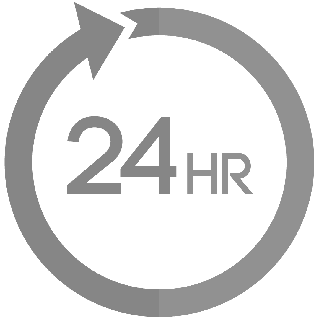24 Hours Arrow Icon on Transparent Background