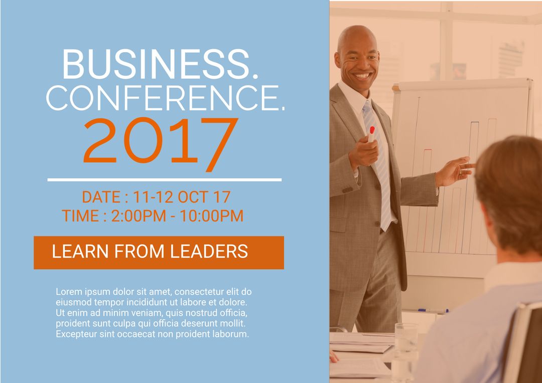 Confident Speaker Presenting at Business Conference 2017 - Download Free Stock Templates Pikwizard.com