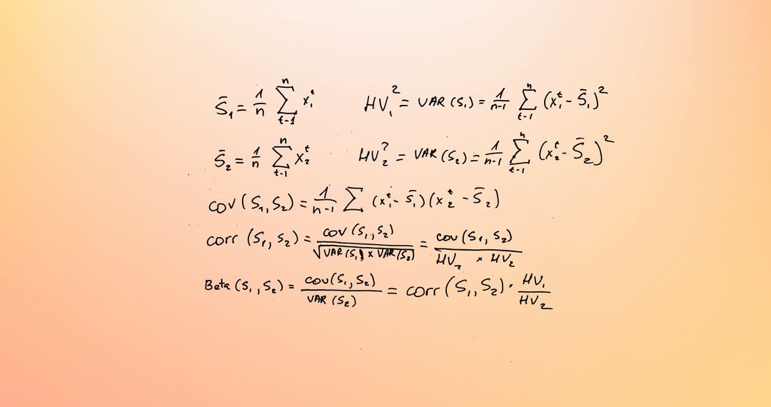 Mathematical Equations Over Gradient Orange Background