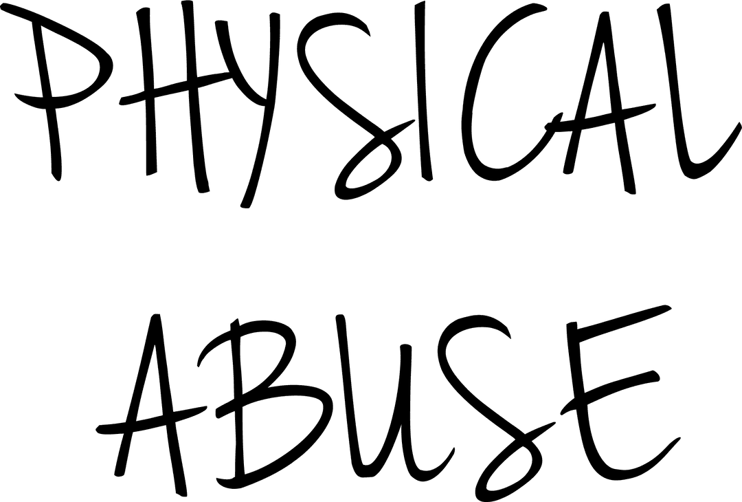 Physical Abuse Text on Transparent Background for Support Campaign