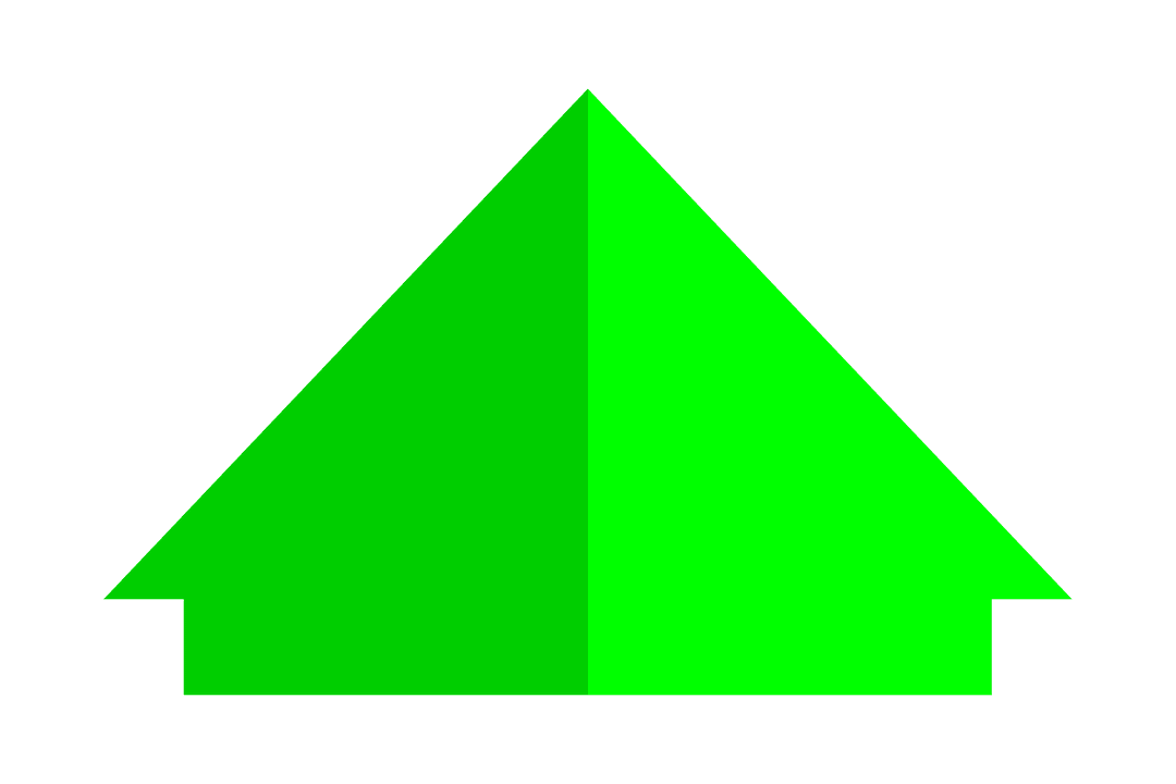 Transparent Green House Icon on Vector Background