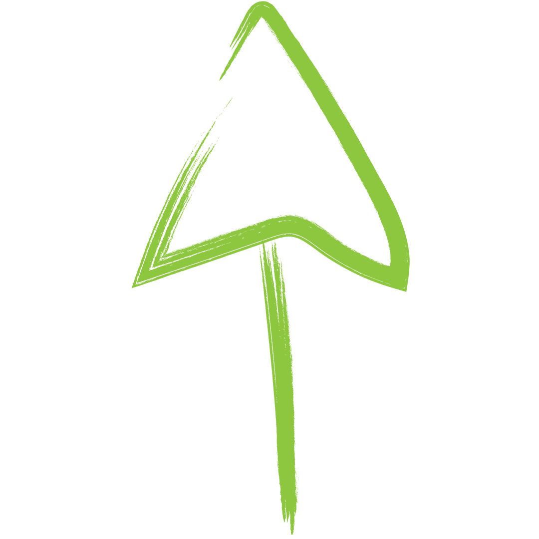 Hand-drawn Green Arrow on Transparent Background