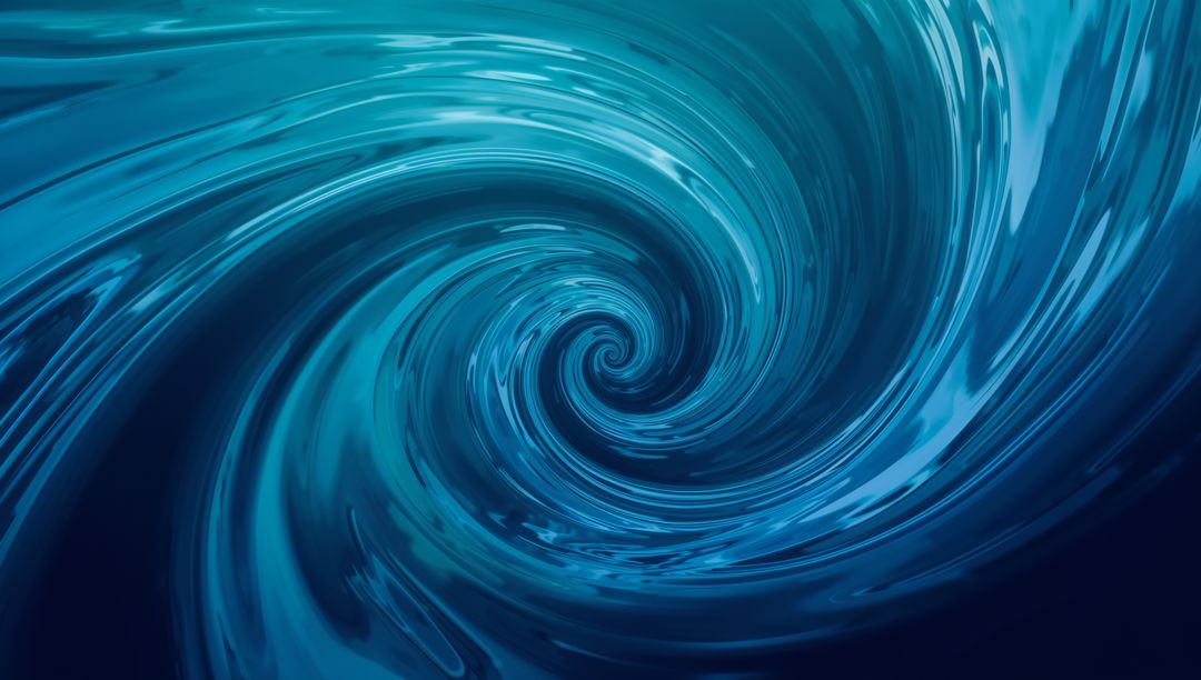 Fluid Blue Vortex With Glossy Waves Creating Dynamic movement
