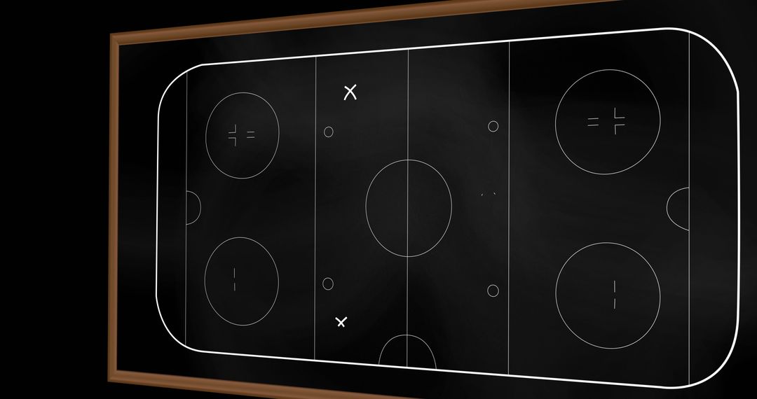 Hockey Strategy Blueprint on Black Chalkboard