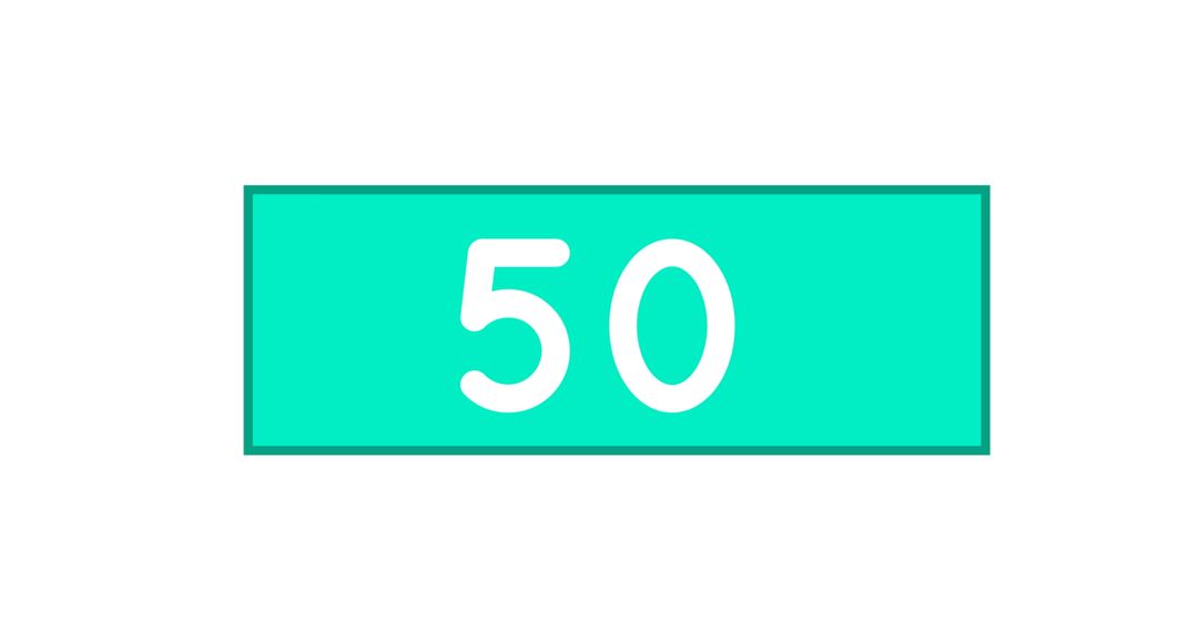 Fifty Notifications on Turquoise Background