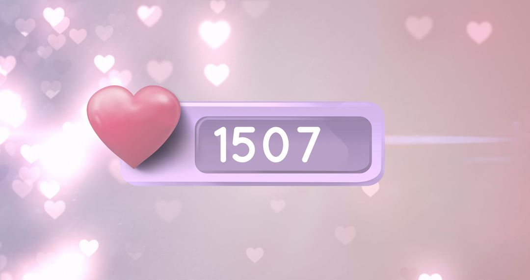 Social Media Like Button with Increasing Numbers and Hearts