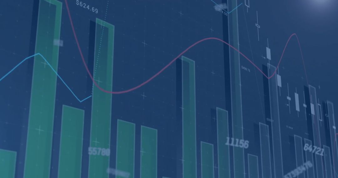 Digital financial data chart with dynamic analytics graphs