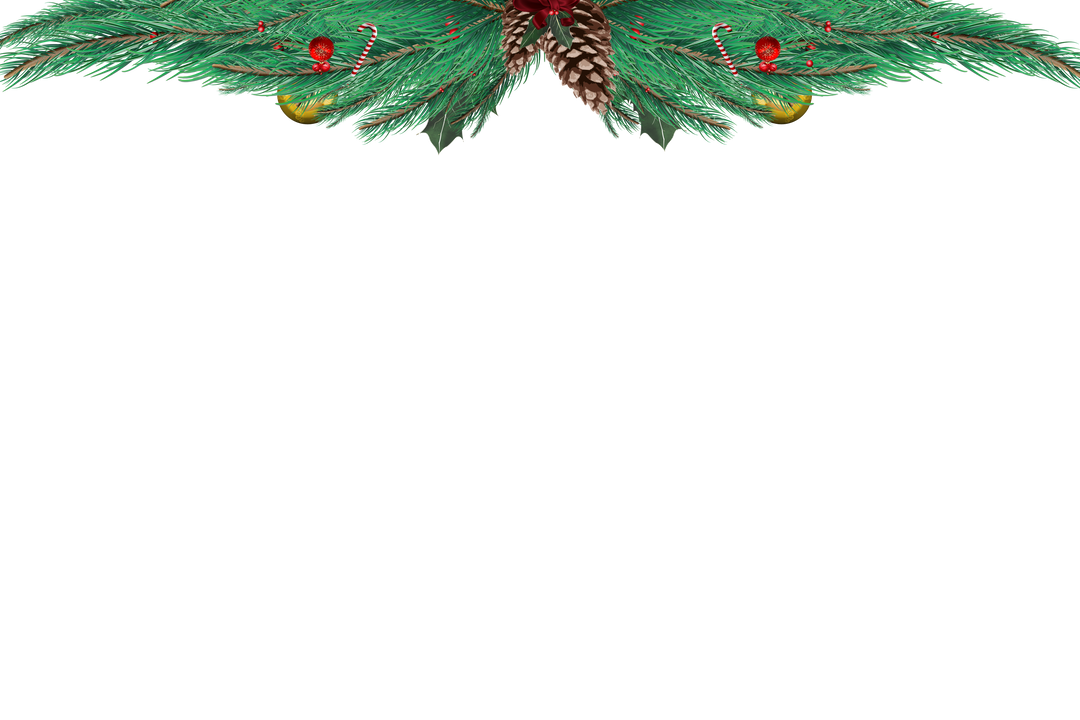 Transparent Christmas Fir Branch Frame with Pine Cones - Download Free Stock Images Pikwizard.com