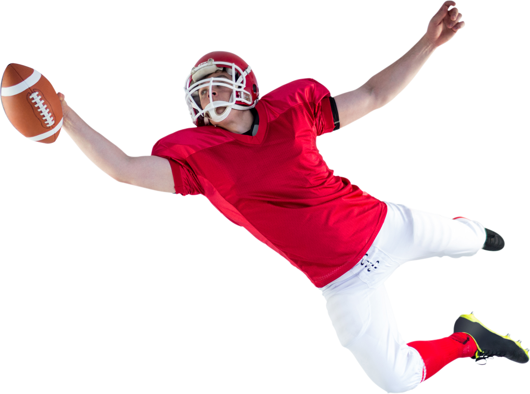 Transparent Action Shot of Football Player Scoring Touchdown - Download Free Stock Images Pikwizard.com