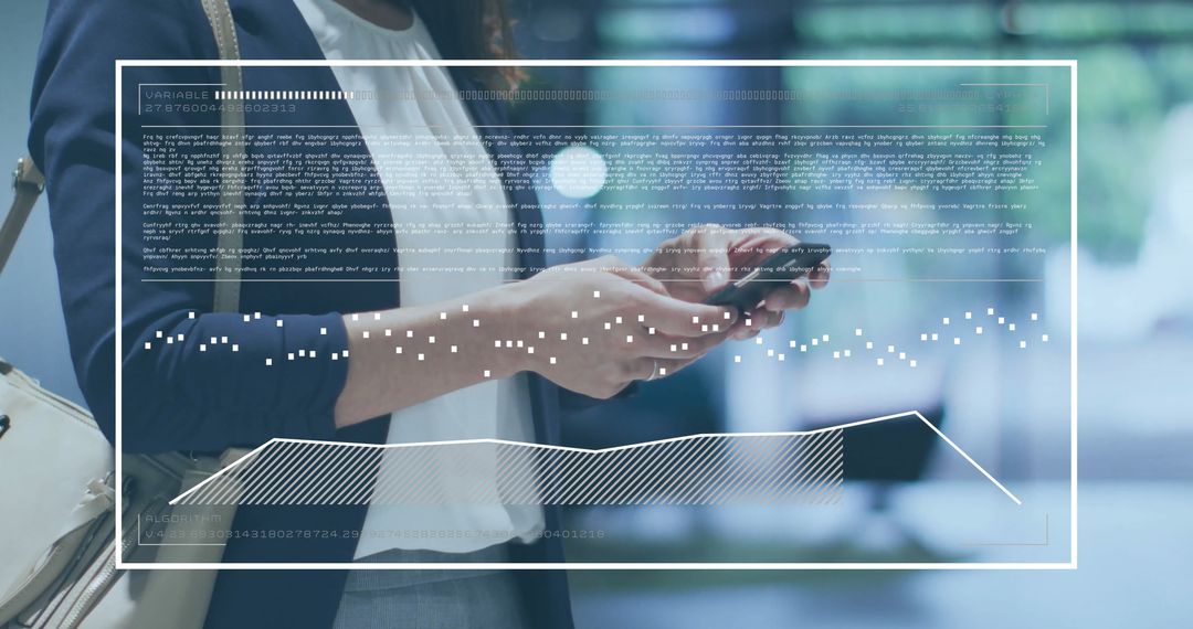 Businesswoman Analyzing Data on Smartphone for Digital Solutions