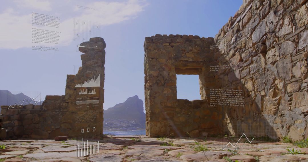 Ancient Stone Ruins Overlooking Seaside Vista