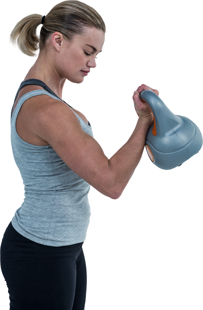 Muscular Woman Lifting Kettlebell on Transparent Background - Download Free Stock Images Pikwizard.com