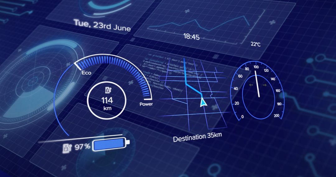 Digital car dashboard with data interface
