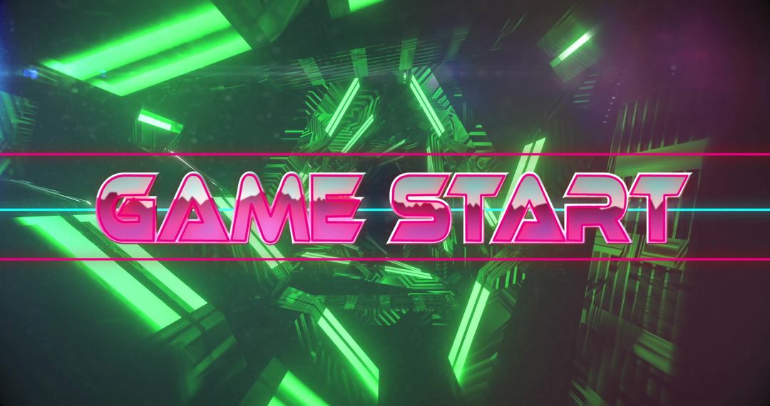 Game Start Neon Futuristic Abstract Background