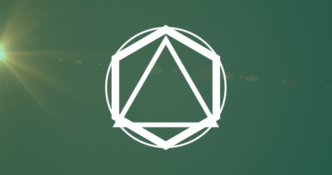 Abstract Geometric Shapes with Light Flare on Dark Background